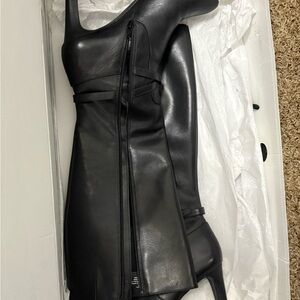 Ralph Lauren Sleek Black Leather Heeled Boots